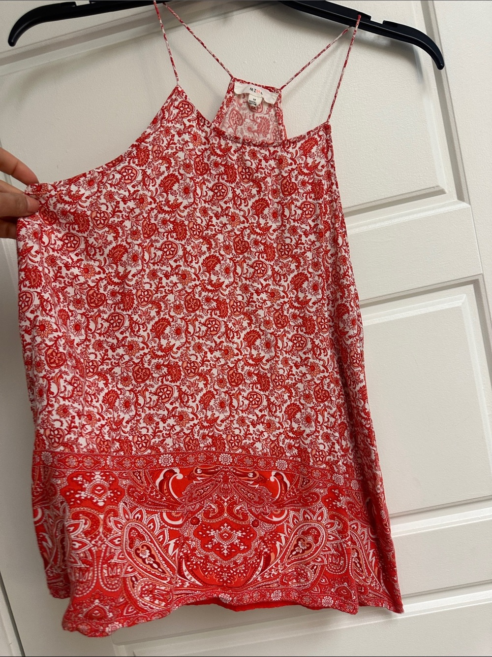 mine Red Paisley Print Spaghetti Strap Tank